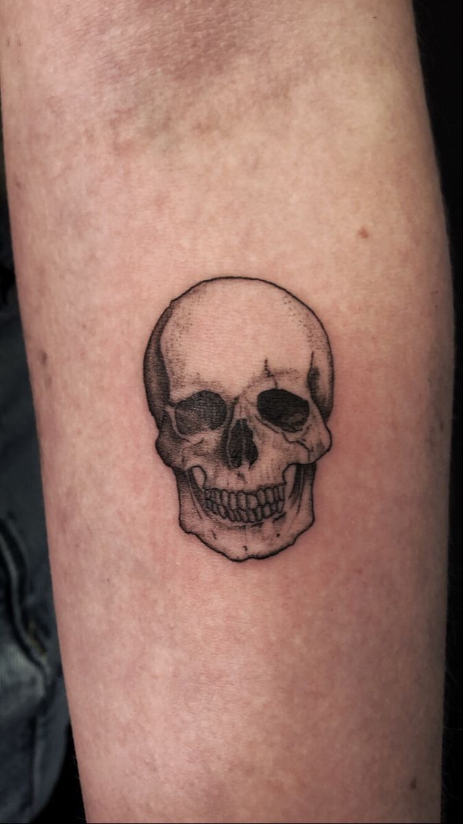Fine Line Realistic Skull Tattoo Tattoo Design