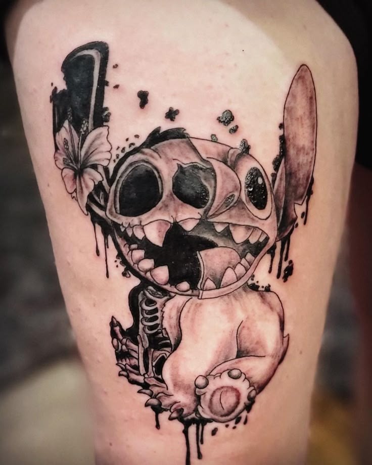 Stitch Skull Mashup Tattoo Tattoo Design