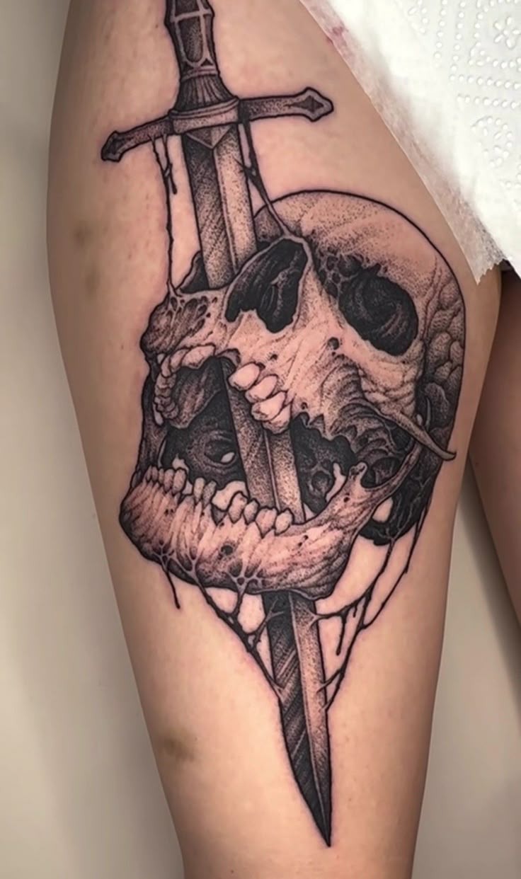 Sword Through Skull Tattoo Tattoo Design