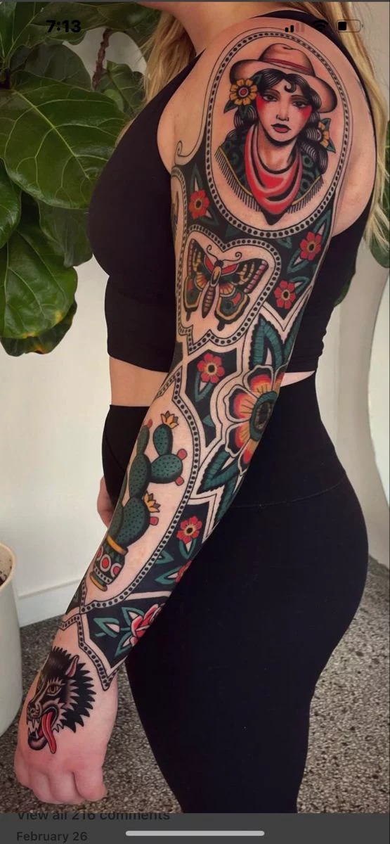 Celestial Woodland Animal Sleeve Tattoo Design