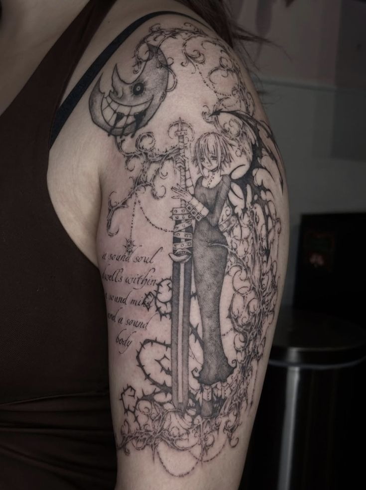 A Sound Soul Guardian Sleeve Tattoo Design