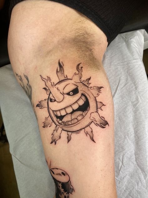 Classic Sun Face Statement Tattoo Tattoo Design