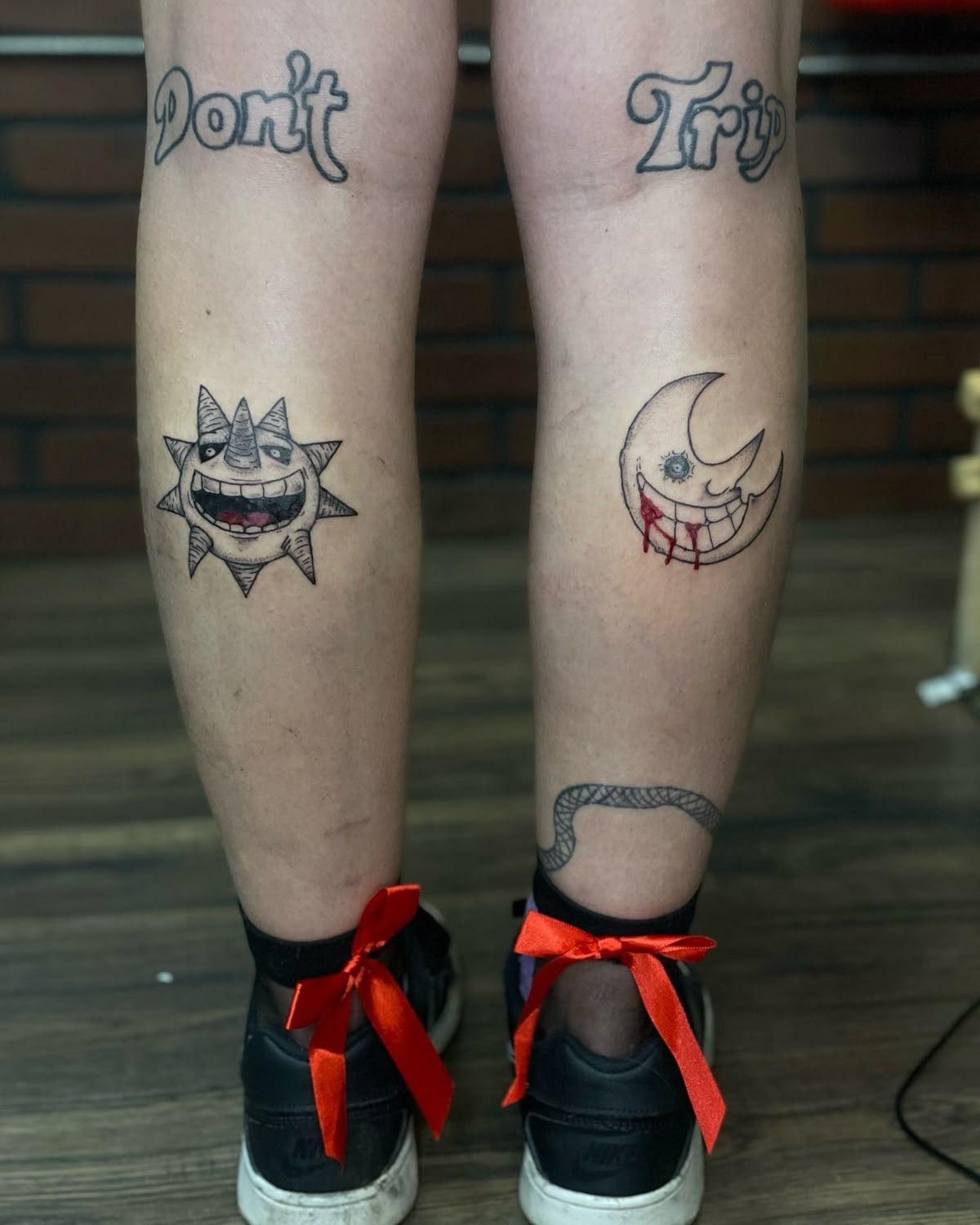 Don’t Trip Sun and Moon Calf Tattoos Tattoo Design