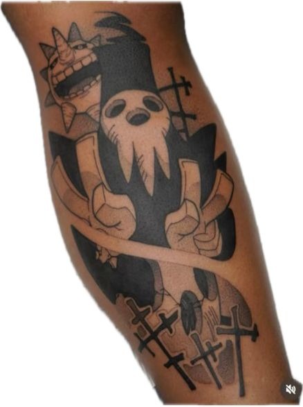 Grim Reaper and Sun Fusion Tattoo Tattoo Design
