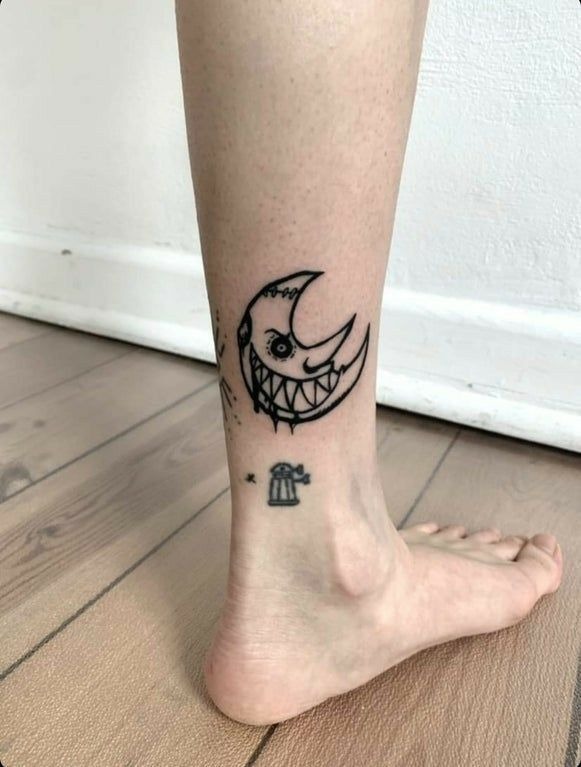 Small Moon Ankle Tattoo Tattoo Design