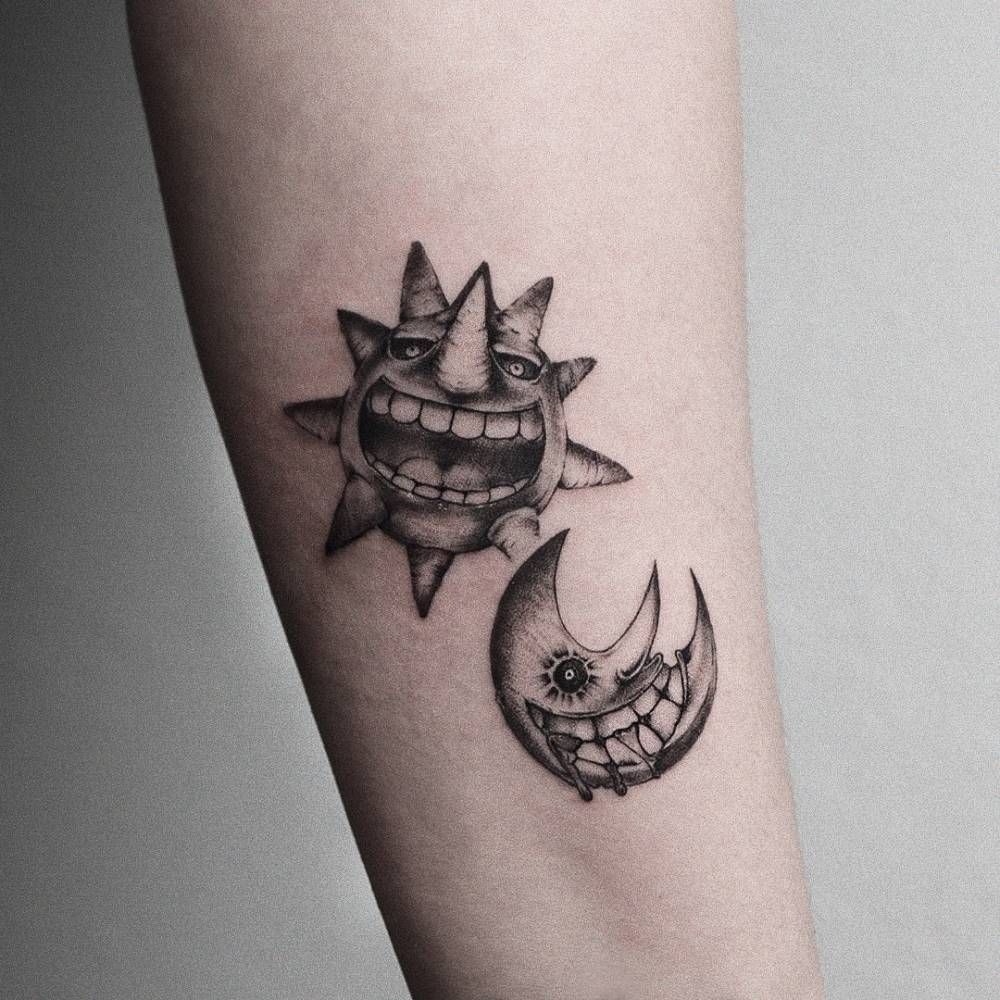 Sun and Moon Soul Eater Duo Tattoo Tattoo Design