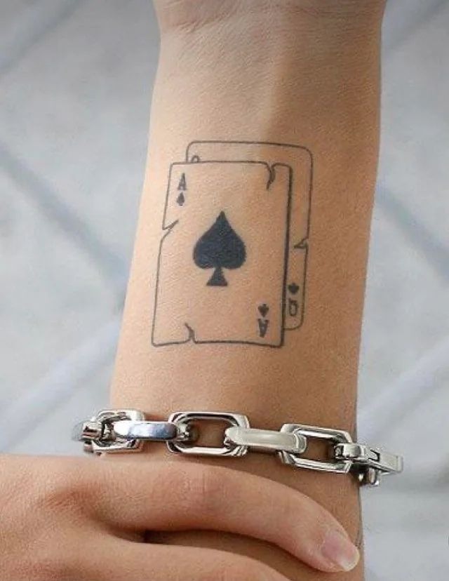 Decorative Ace Spade Card Tattoo Design