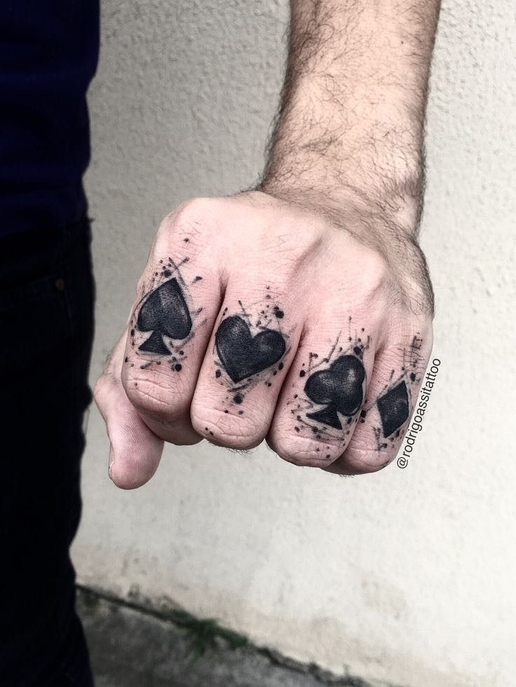 Finger Suit Symbol Set Tattoo Design