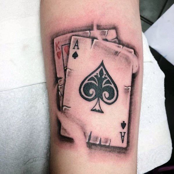 Minimalist Curved Spade Outline Tattoo Design