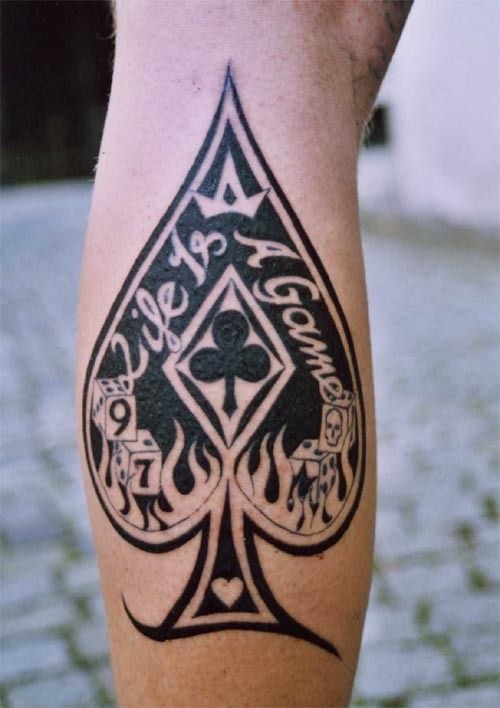 Ornamental Ace of Spades Statement Tattoo Design