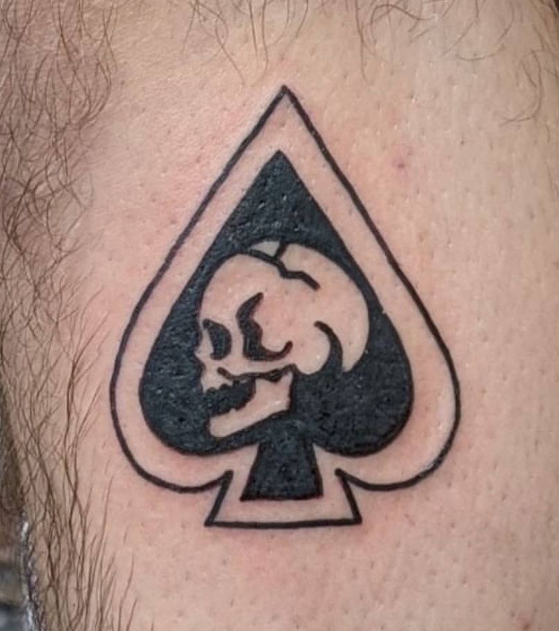 Torn Card: Ace of Spades Tattoo Design