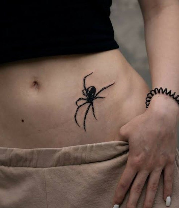 Eyeball And Spider Dark Surreal Piece Tattoo Design