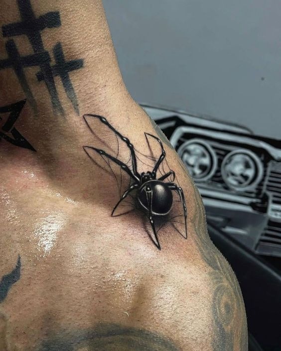 Heart Mark Spider Tattoo Tattoo Design