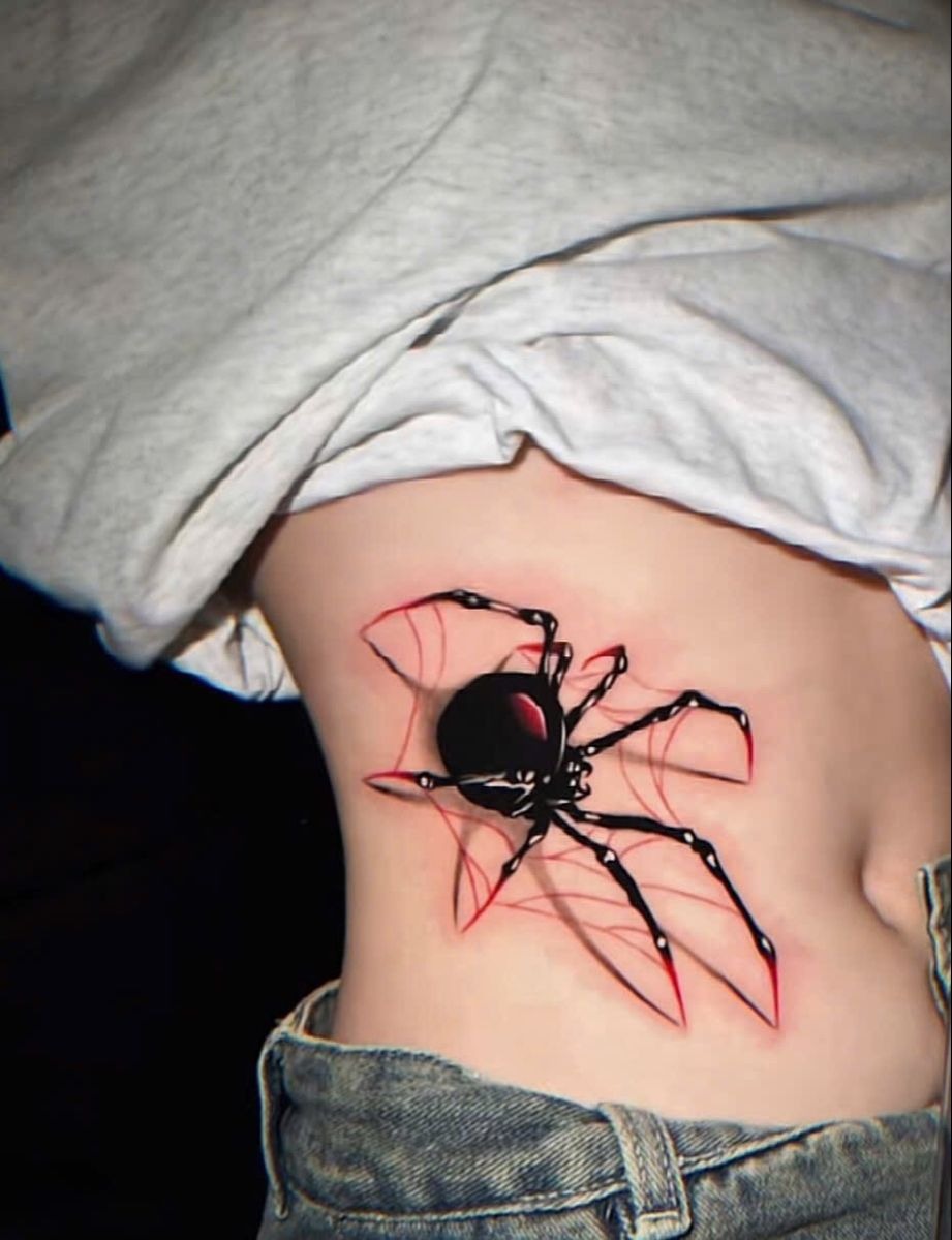 Soft Fine Line Spider Sketch Tattoo Design