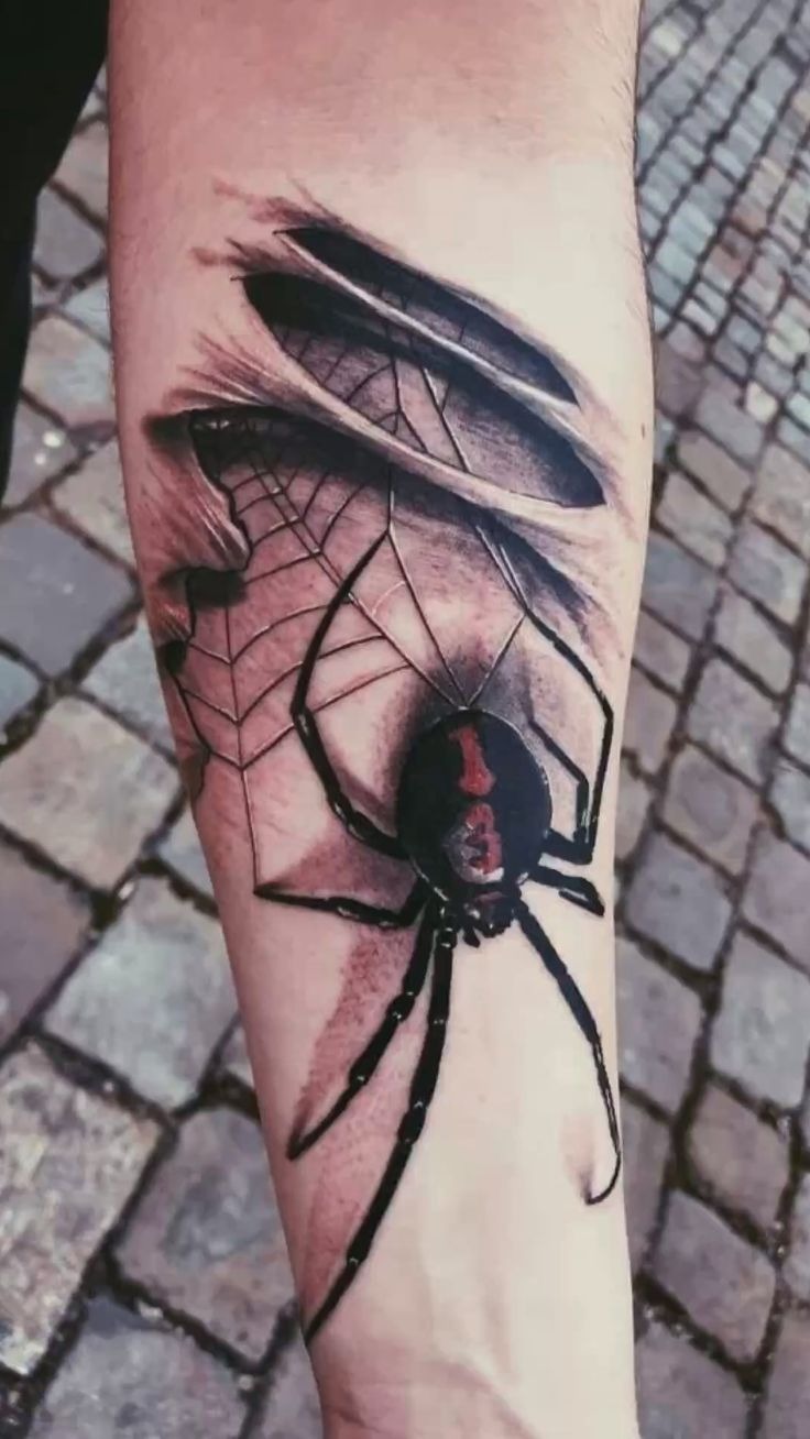 Torn Skin Black Widow Tattoo Tattoo Design
