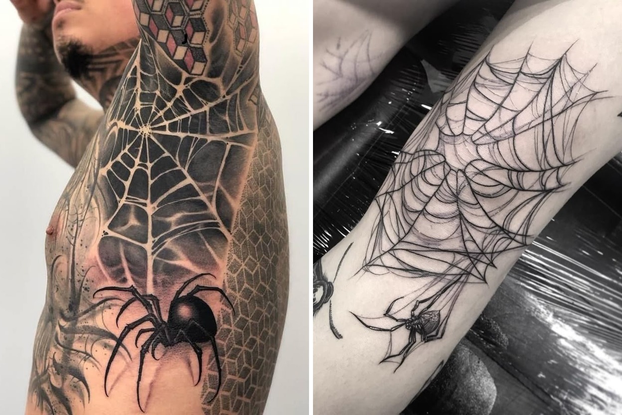 26+ Bold Spider Web Tattoo Ideas For Unique Personal Expression Featured Lookbook Collage