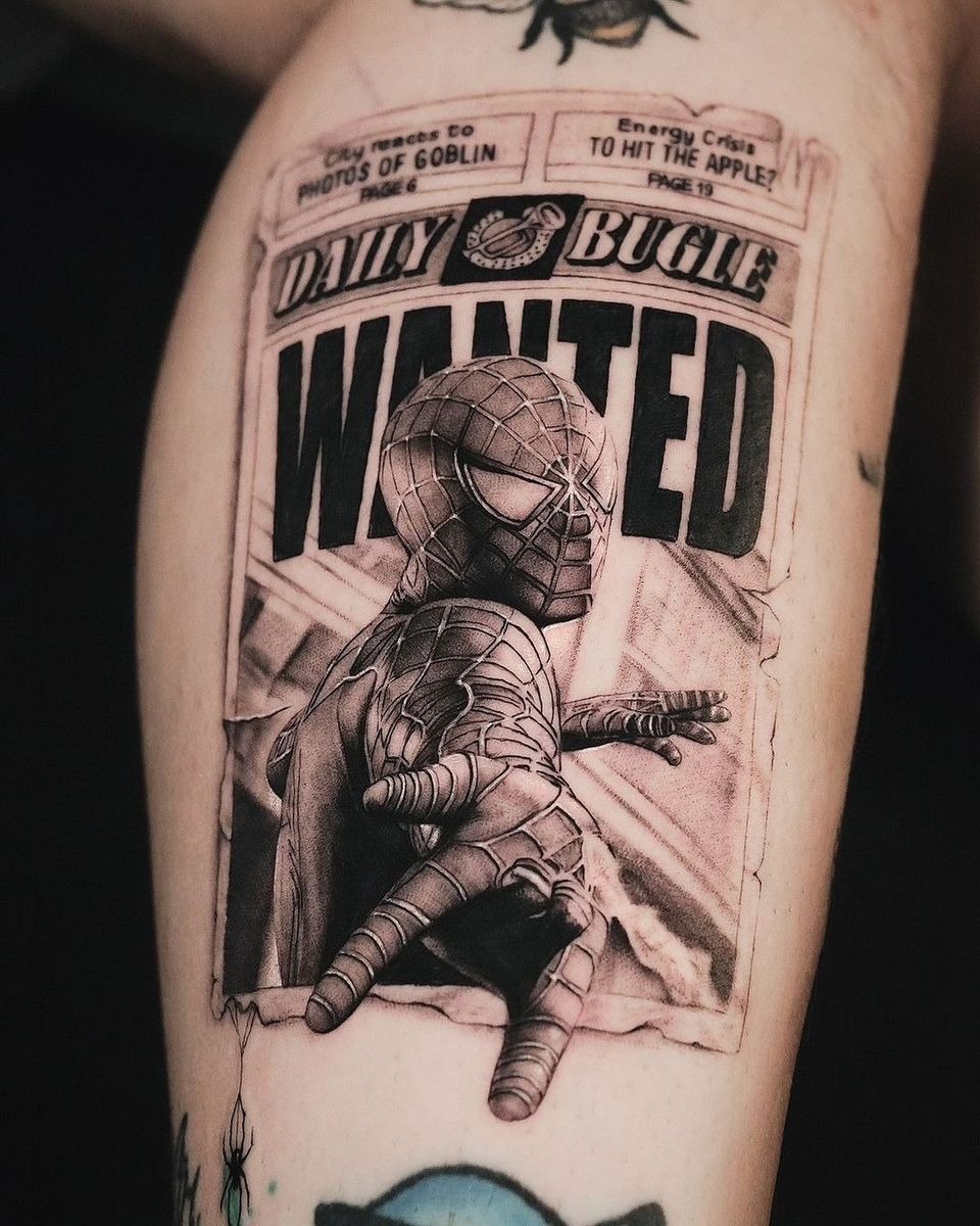Daily Bugle Wanted Poster Tattoo Tattoo Design