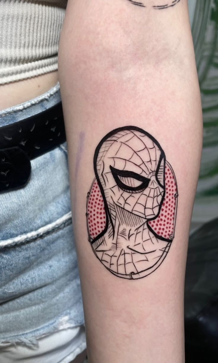 Pop-Art Spider-Man Portrait Tattoo Tattoo Design
