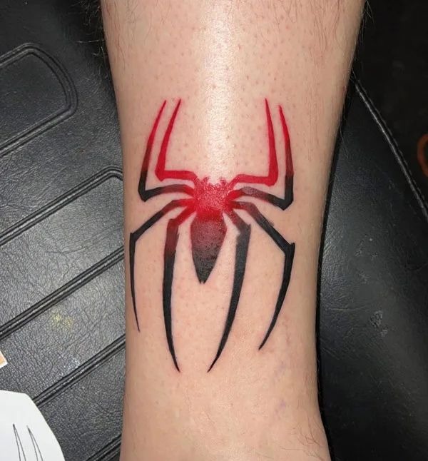Red and Black Spider Emblem Tattoo Tattoo Design