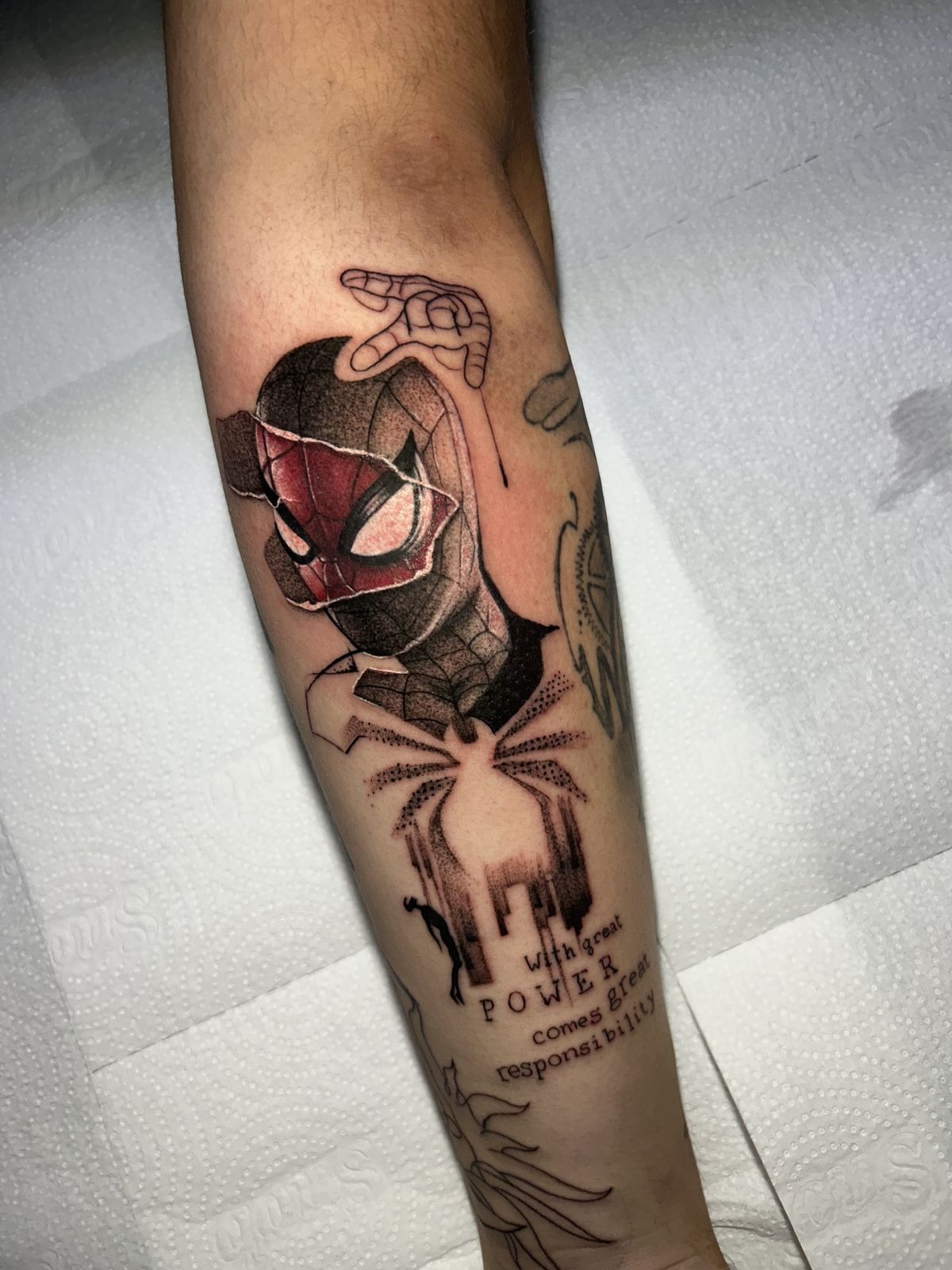 Three Generations of Spider-Man Tattoos Tattoo Design