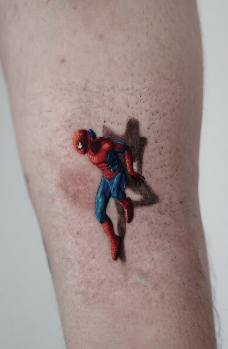 Tiny Realistic Spider-Man Tattoo Tattoo Design
