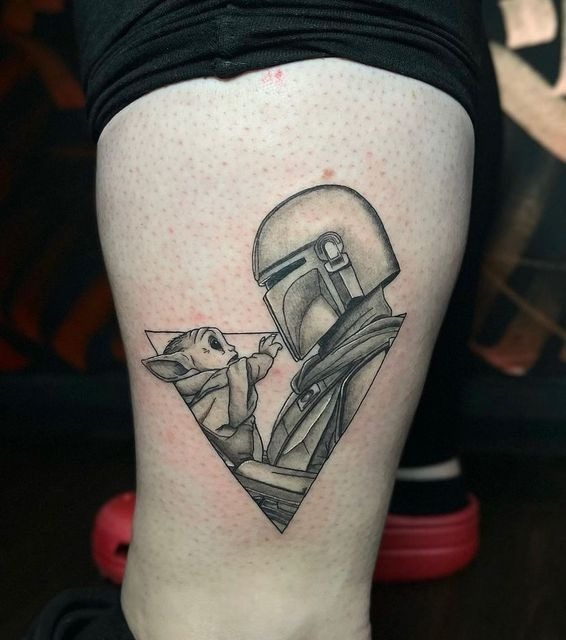 Armored Guardian and Small Companion Tattoo Tattoo Design