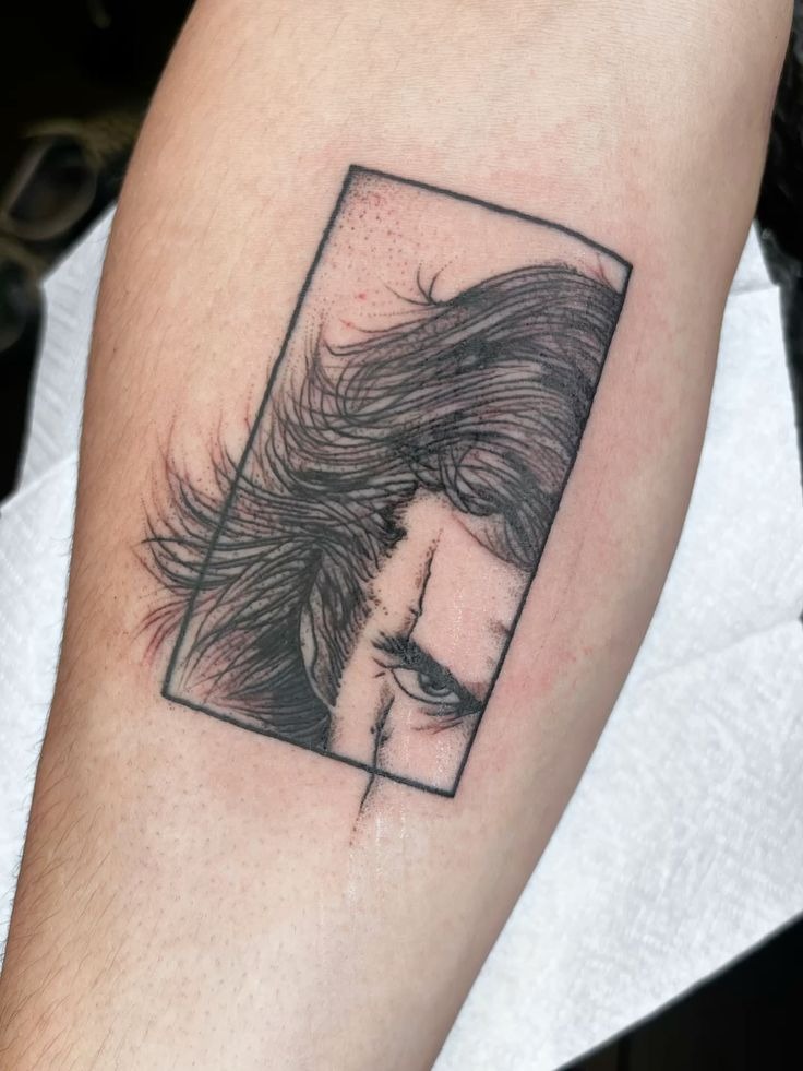 Cinematic Fallen Hero Portrait Tattoo Tattoo Design
