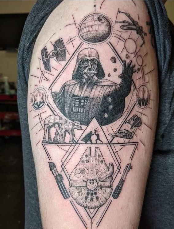 Galactic Battle Upper Arm Tattoo Tattoo Design