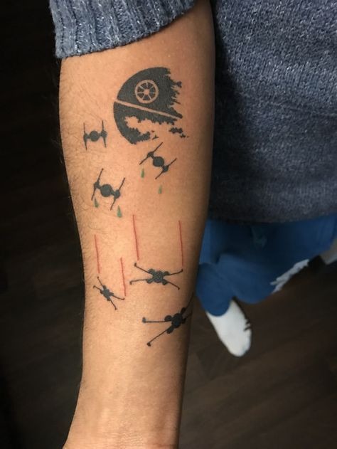 Minimal Space Battle Tattoo Tattoo Design
