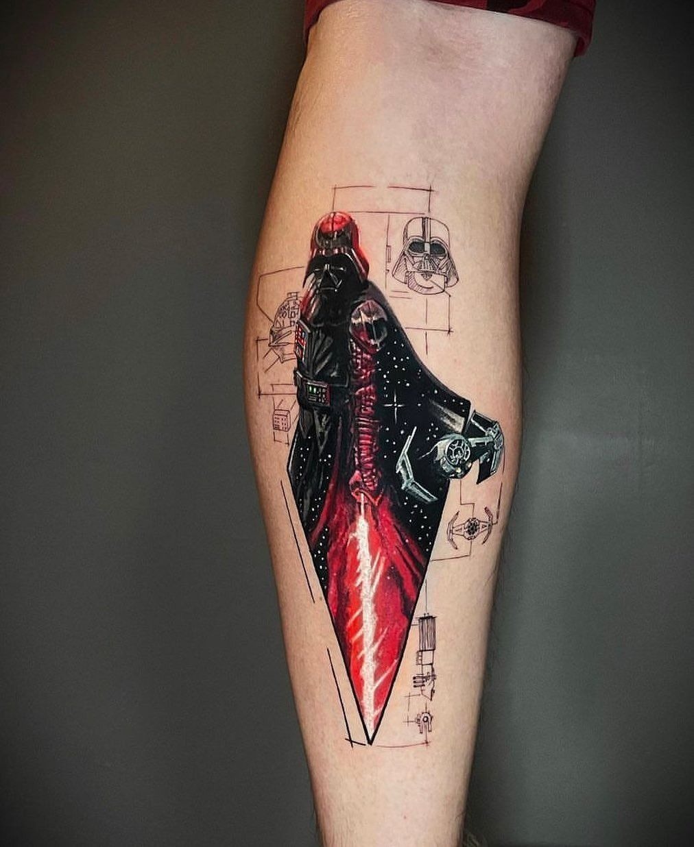 Red and Black Dark Warrior Forearm Tattoo Tattoo Design