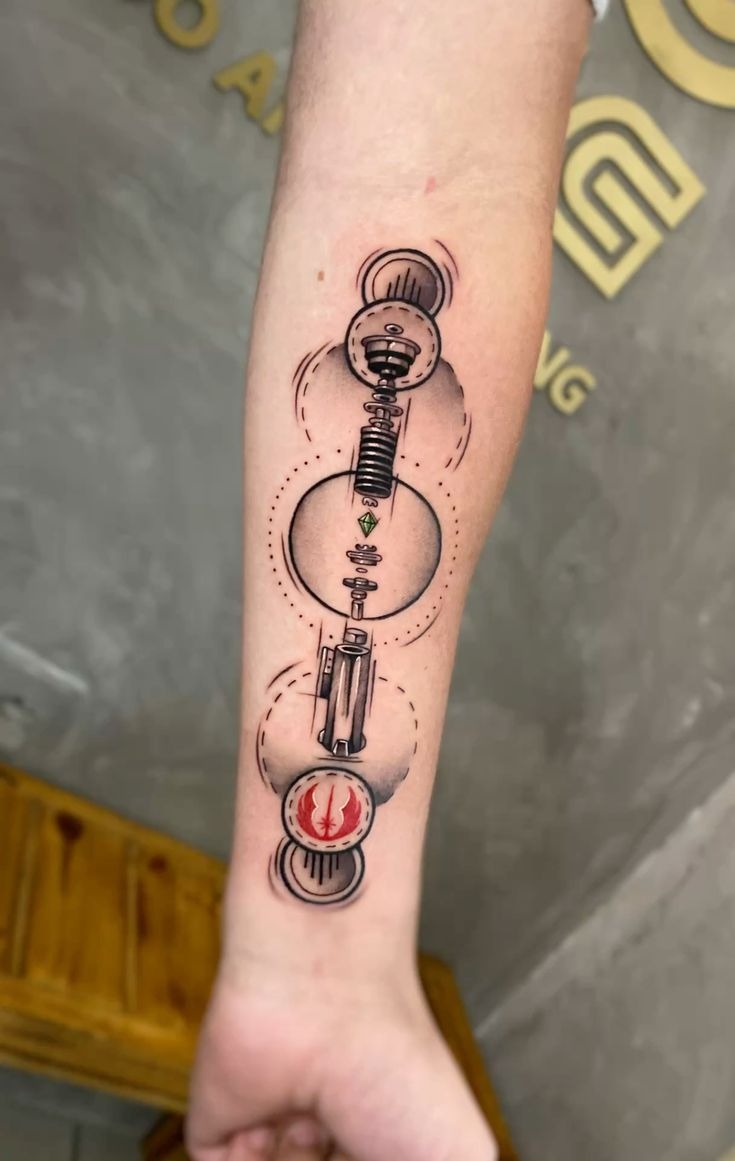 Technical Lightsaber Diagram Tattoo Tattoo Design