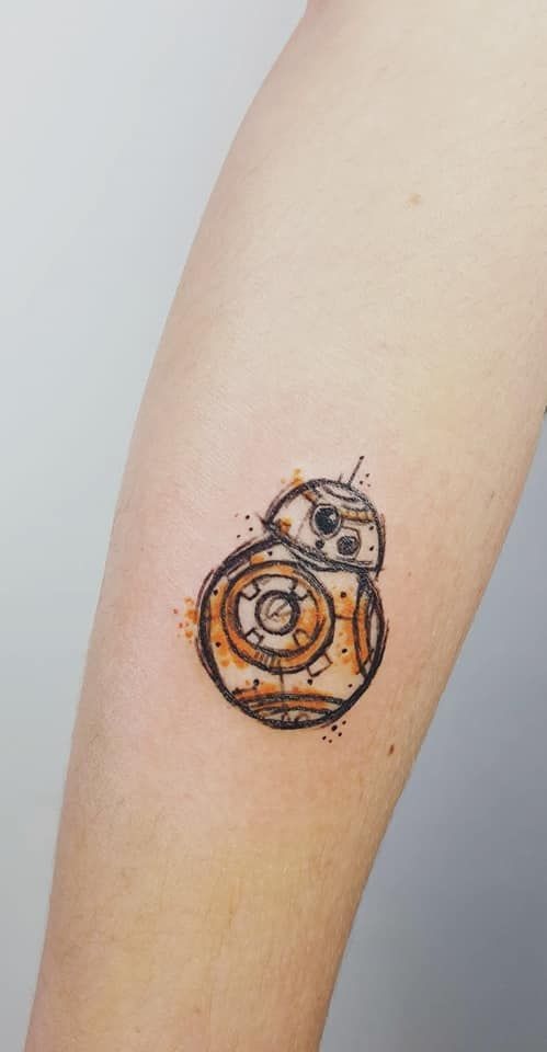 Tiny Orange Droid Tattoo Tattoo Design