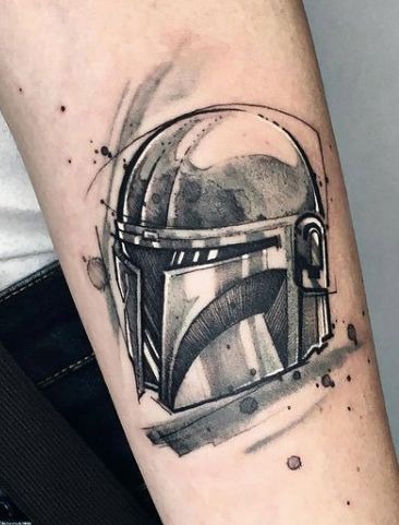 Watercolor Helmet Tattoo Tattoo Design