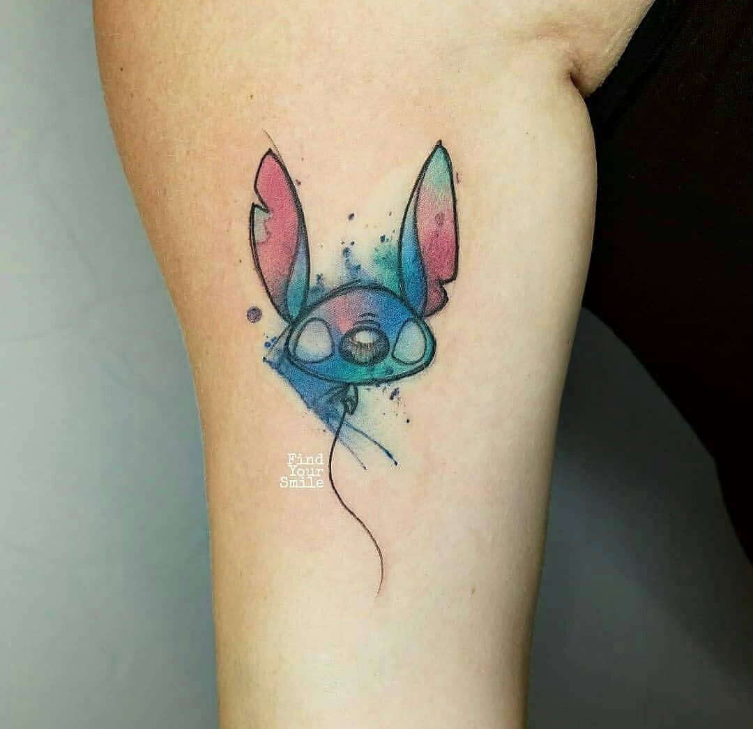 Abstract Stitch Watercolor Head Design, a tattoo design rendered in watercolor.