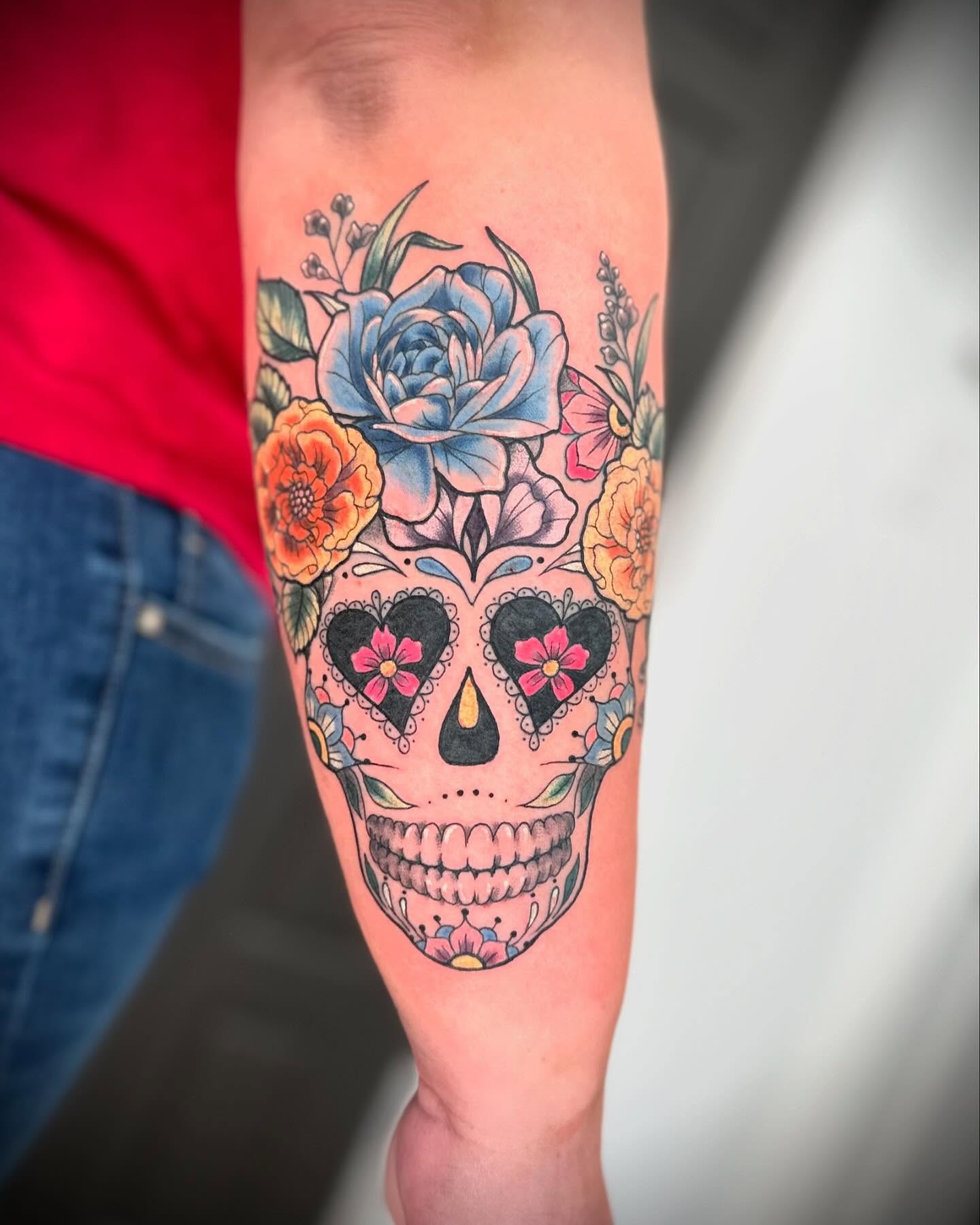 Blue Rose Crown Sugar Skull Tattoo Tattoo Design