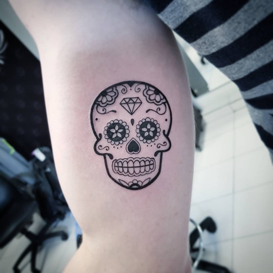 Diamond Forehead Sugar Skull Tattoo Tattoo Design
