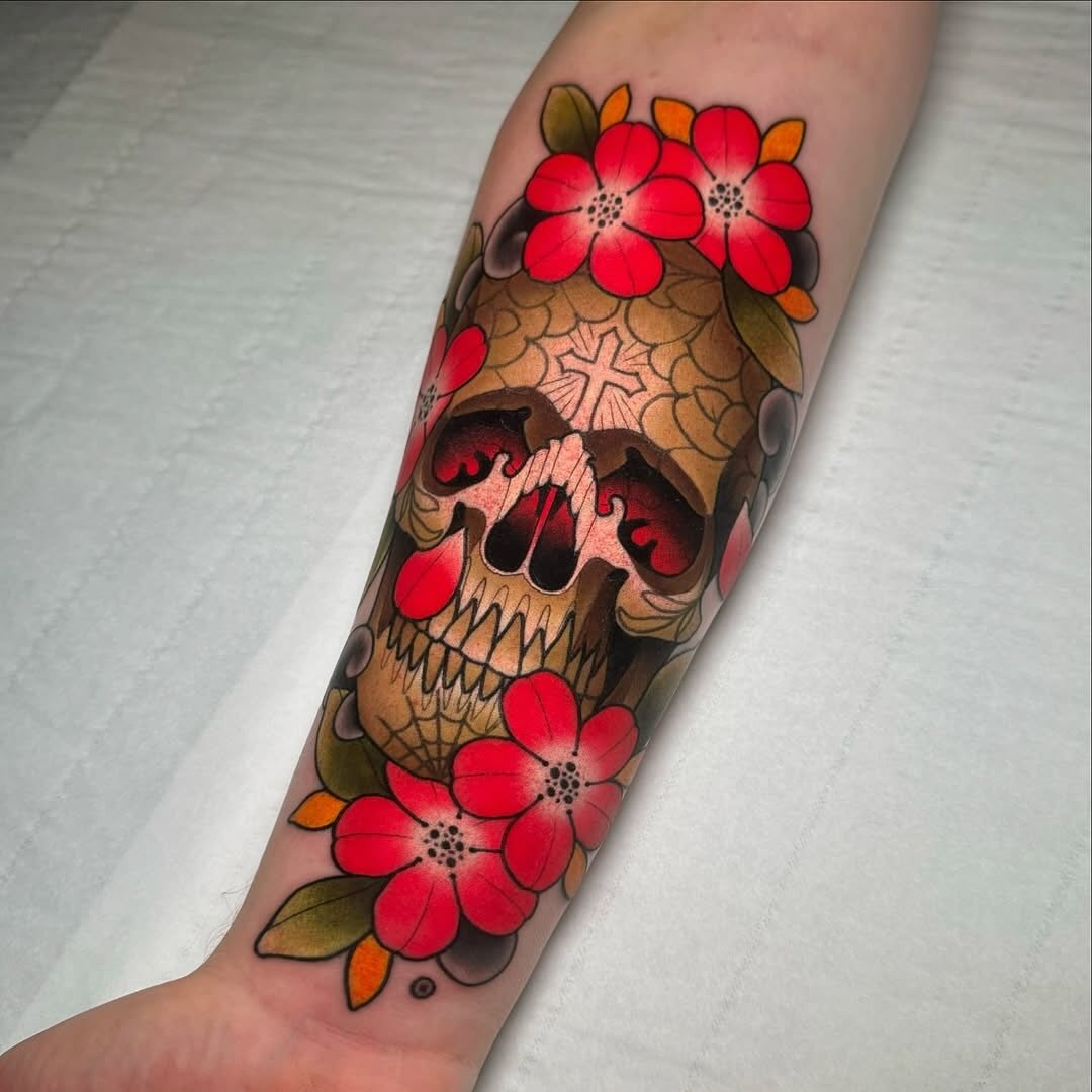 Neotrad Floral Sugar Skull Tattoo Tattoo Design