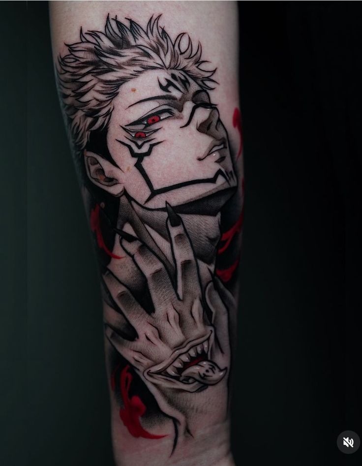 Fierce Profile and Cursed Hand Tattoo Tattoo Design