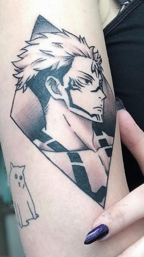 Small Square Sukuna Focus Tattoo Tattoo Design