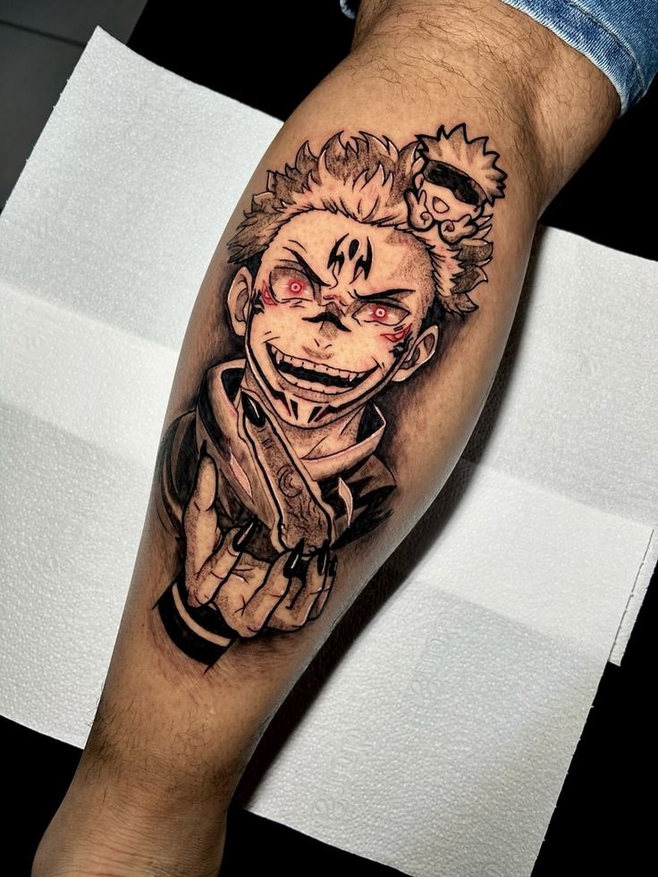 Sukuna Silenced by a Cursed Hand Tattoo Design