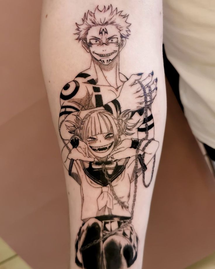 Sukuna Smiling Through the Shadows Tattoo Design