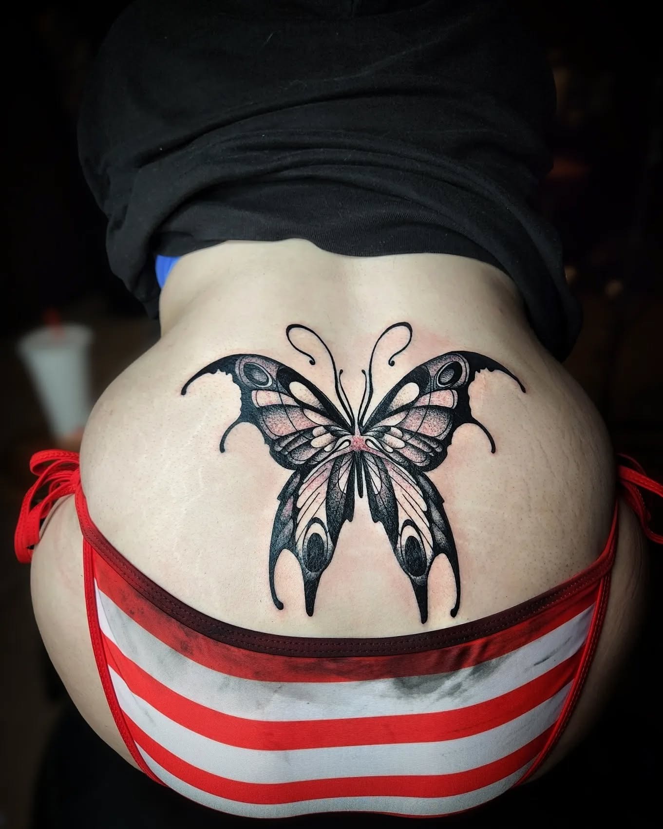 Elegant Butterfly Lower Back Tattoo Tattoo Design