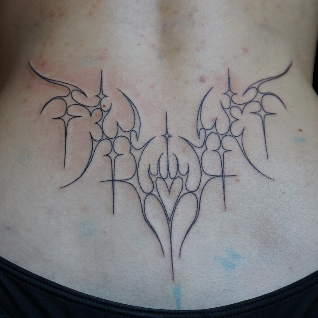 Fine Line Tribal Heart Lower Back Tattoo Tattoo Design