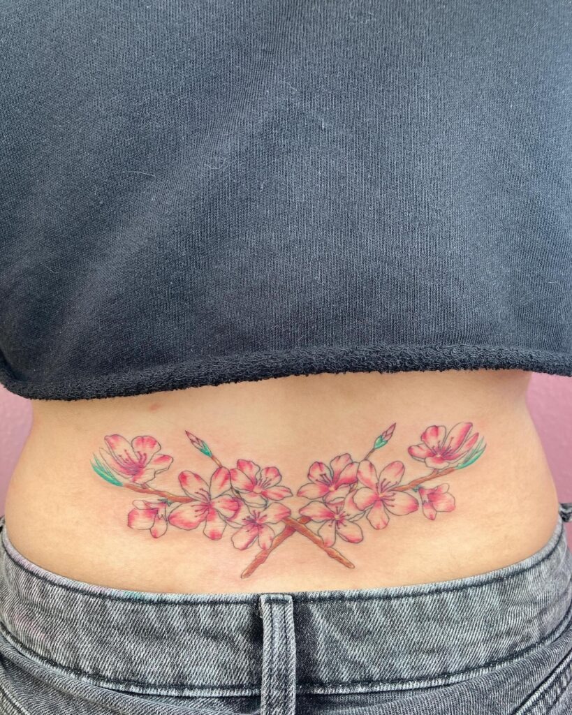 Floral Cinnamoroll Lower Back Tattoo Tattoo Design