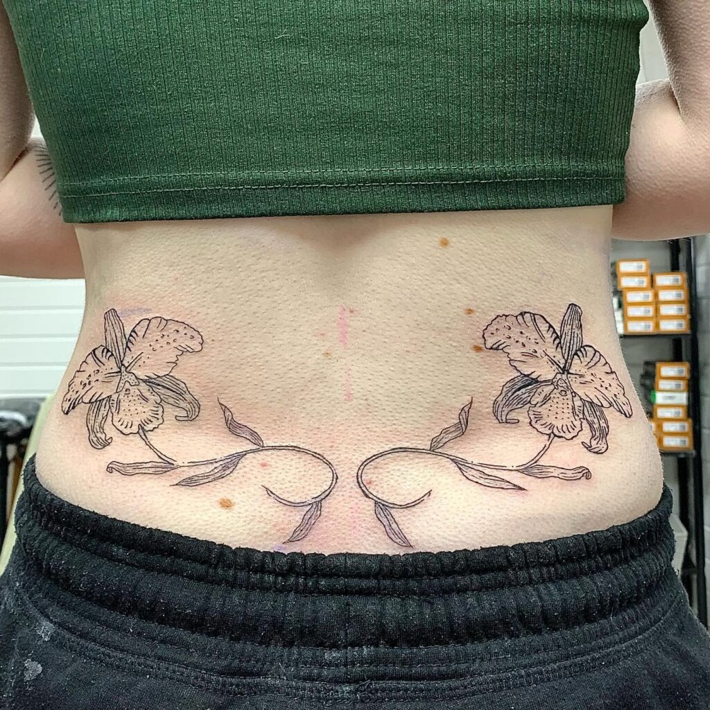 Lily Flowers Lower Back Tattoo Tattoo Design
