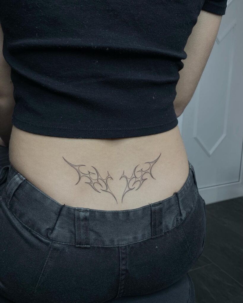 Minimal Tribal Lower Back Tattoo Tattoo Design