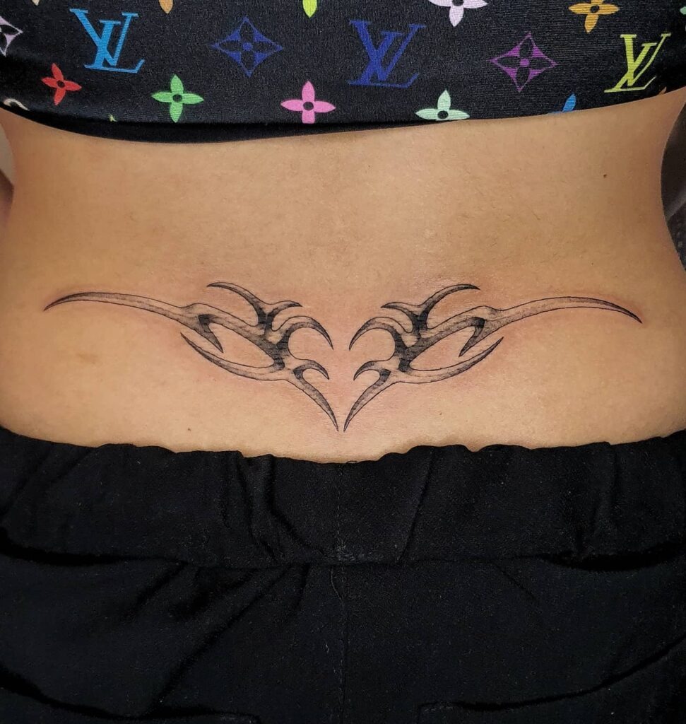 Symmetrical Tribal Lower Back Tattoo Tattoo Design