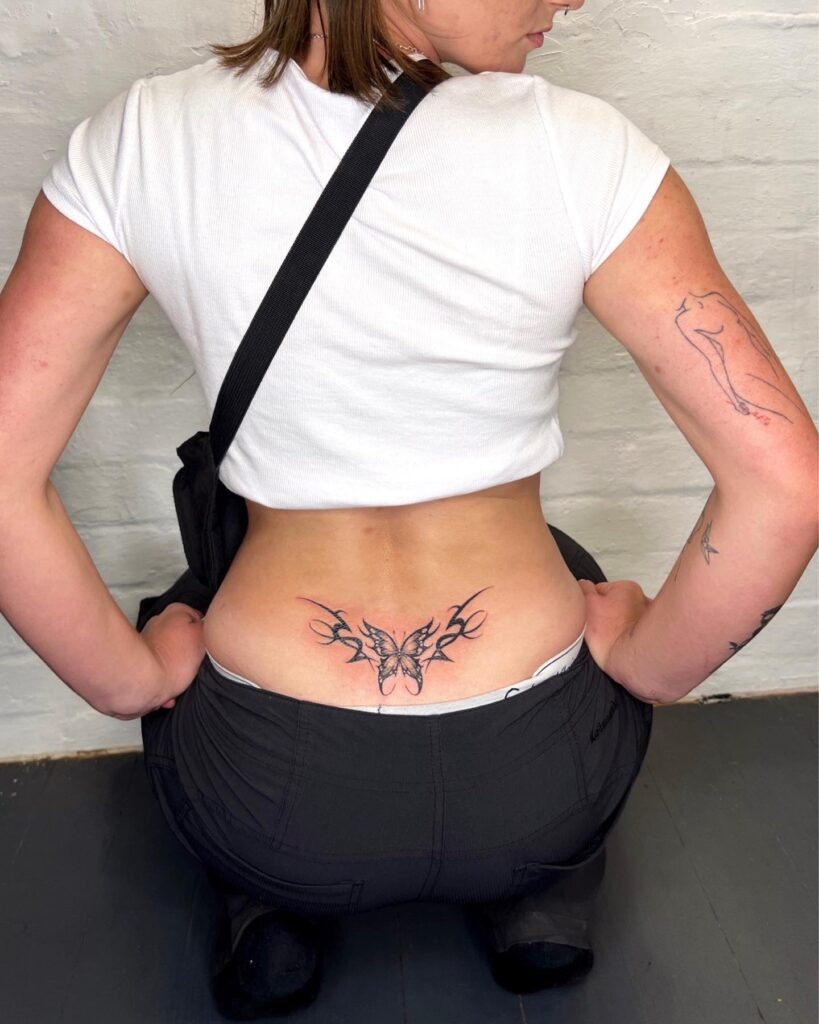 Tribal Butterfly Lower Back Tattoo Tattoo Design