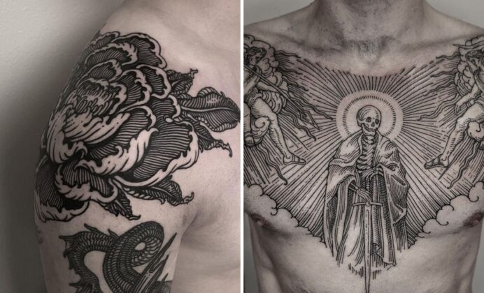 33+ Bold Woodcut Tattoo Ideas & Inspiration
