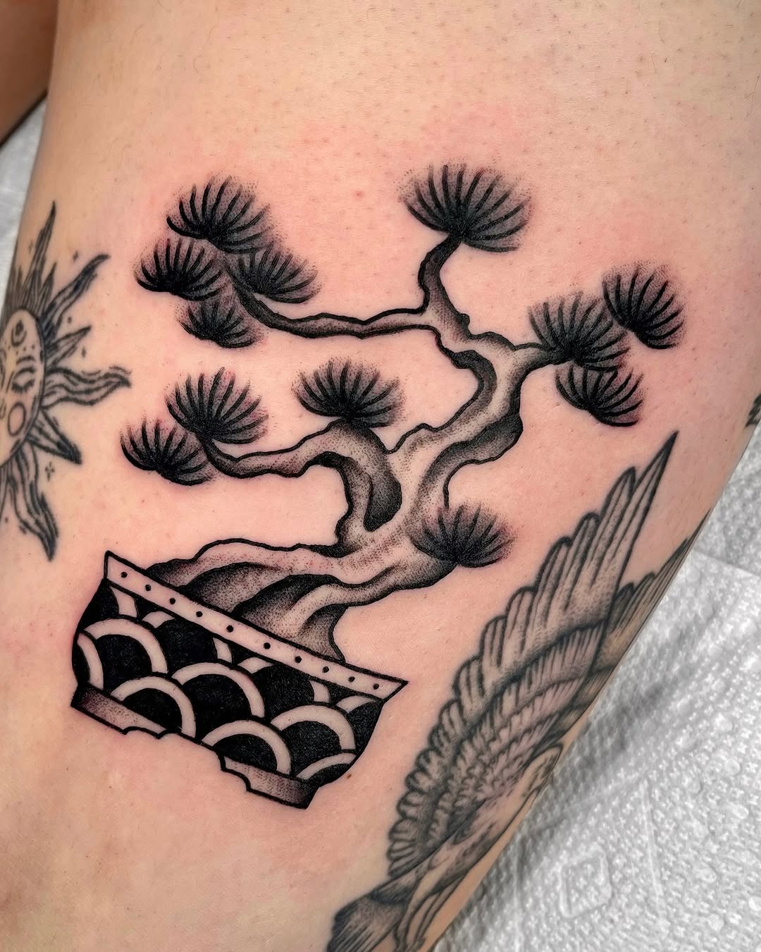 Detailed bonsai tattoo showcasing intricate artistry Tattoo Design